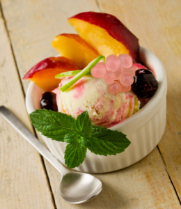 Ice Cream cup with fruits